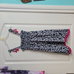 Btween  Blue with Pink Accents Spaghetti Straps Casual 8 Dress